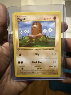 Diglett 1st Edition Shadowless Pokemon Card- 47/102 - 1999 - Near Mint - Image 1