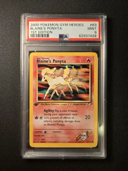 Blaine's Ponyta Gym Heroes 1st Edition 63/132 PSA 9 Pokemon Card - Image 1