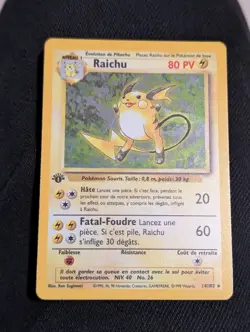 Pokemon Raichu 1st Edition French LP/NM Base Set Holo Vintage Pokemon Card - Image 1