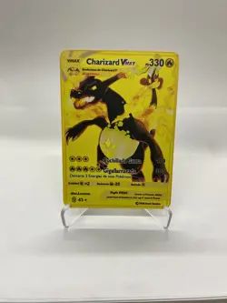 Charizard VMAX Gold Metal Pokemon Card-Collectible Gift Christmas PRETTY - Image 1