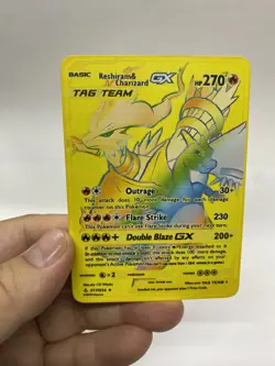 Reshiram&Charizard G Gold Metal Pokemon Card-Collectible Gift Display PRETTY~ - Image 1