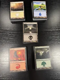 250 MTG Modern Frame Basic Land Cards Lot - 50 of Each! - Image 1