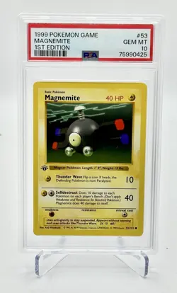 MAGNEMITE PSA 10 1999 POKEMON GAME #53 1ST EDITION GEM 8908 - Image 1