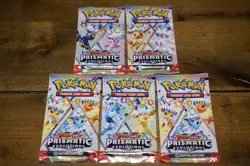 New & Sealed! Pokemon Prismatic Evolutions Booster Packs x5 - Image 1