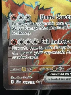 Destined Rivals Team Rockets Moltres EX 208/182 Pokemon TCG Full Art - Image 5