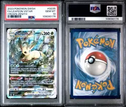 2023 POKEMON SWORD & SHIELD CROWN ZENITH #GG35 FULL ART/LEAFEON VSTAR PSA 10 - Image 3