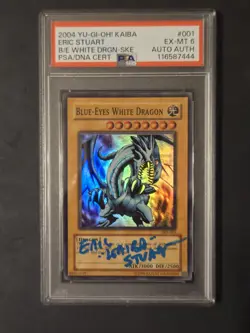 Yugioh Blue-Eyes White Dragon Signed By Voice Actor Eric Stuart (Seto Kaiba) - Image 1