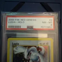 2000 Pokemon Neo Genesis # 9 Lugia Holo PSA 8 Card - Image 3