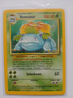 Pokemon TCG Venusaur Base Set Holo Unlimited Rare Card 15/102 LP Condition - Image 1