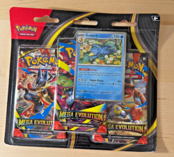 Pokemon TCG Mega Evolution 3-Pack Blister - Golduck Promo Card - Factory Sealed - Image 1