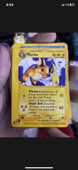 Raichu 061/165 Expedition Base Set Regular Pokemon Card NM - Image 1