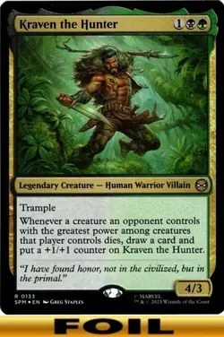 1x - Kraven the Hunter - FOIL #133 - Marvel's Spider-Man - NM MTG - Image 1