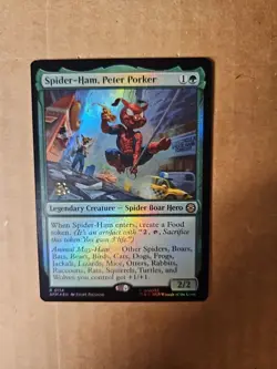Prerelease FOIL SPIDER-HAM, PETER PORKER mtg Spider-Man Rare PROMO - Image 1