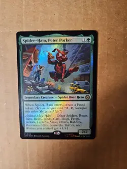 Prerelease FOIL SPIDER-HAM, PETER PORKER mtg Spider-Man Rare PROMO - Image 2