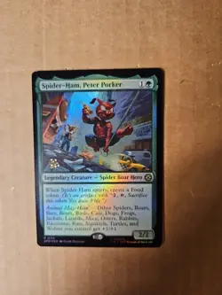 Prerelease FOIL SPIDER-HAM, PETER PORKER mtg Spider-Man Rare PROMO - Image 3