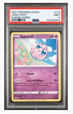 PSA 9 MINT 2021 POKEMON SWORD & SHIELD FUSION STRIKE #110 JIGGLYPUFF - Image 1