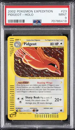 2002 POKEMON EXPEDITION #23 PIDGEOT-HOLO PSA 9 - Image 1