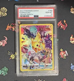 2023 POKEMON SWORD & SHIELD CROWN ZENITH #160 FULL ART/PIKACHU PSA 10 - Image 1