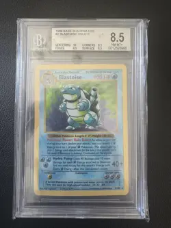 Pokemon Blastoise Base Set Shadowless Holo Rare #2 BGS 8.5 - Image 1