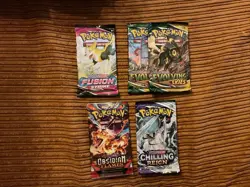 Pokemon TCG Sealed Packs x5 - Evolving Skies, Fusion Strike, Obsidian Flames - Image 1