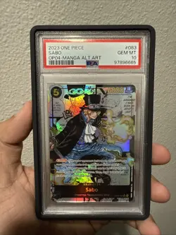 PSA 10 Sabo Kingdoms of Intrigue Manga Card #OP04-083 One Piece English Foil - Image 1