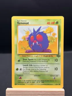 Venonat 63/64 1st Edition Common Pokemon Card Lightly Played - Image 1