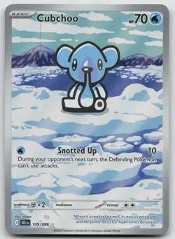 Pokemon TCG Cubchoo Illustration Rare Card 109/086 English Black Bolt - Image 1