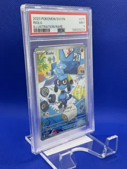 Pokemon TCG Riolu Scarlet & Violet Base Set Holo Illustration Card 215/198 PSA 9 - Image 2