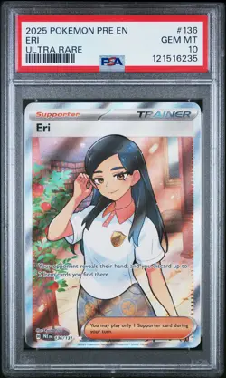 2025 POKEMON PRE EN-PRISMATIC EVOLUTIONS ULTRA RARE #136 ERI PSA 10 - Image 1