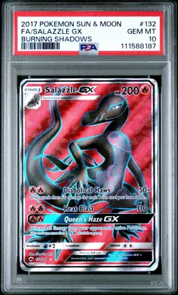 Pokemon Salazzle GX Burning Shadows Full Art #132 PSA 10 Gem Mint - Image 1