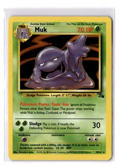 Muk - 28/62 Fossil Regular Rare - MP - VINTAGE - POKEMON TCG - Image 1