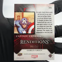 Marvel Card Captain America 79 Green /399 Fleer Upper Deck Renditions [NM] - Image 3