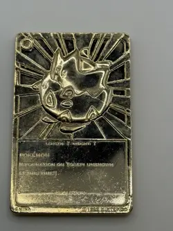Gold Plated Togepi Pokemon Card - Burger King Collectible - 1999 Nintendo - Image 5