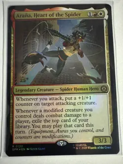 MTG Prerelease Foil Stamp Arana, Heart Of The Spider 0123 Marvels Spider-Man SPM - Image 1