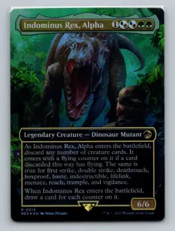 1x FOIL Indominus Rex, Alpha (0014) Jurassic Park REX MTG Magic NM - Image 1