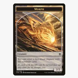 Four (4) x Magic the Gathering MTG Tokens -Morph (7) Dragons of Tarkir LP - Image 1