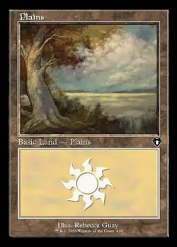 1 x Plains (0438) - Foil - Retro Frame - Commander Masters - NM-Mint - MTG - Image 1