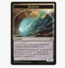 Three (3) MTG Magic the Gathering Tokens - Manifest (4/189) Fate Reforged LP - Image 1
