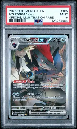 2025 POKEMON JTG EN-JOURNEY TOGETHER #185 N'S ZOROARK EX PSA 9 - Image 1