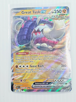 Holo Great Tusk ex 053/091 Double Rare Paldean Fates English Pokemon TCG - Image 1
