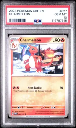 2023 POKEMON OBF EN #027 CHARMELEON PSA 10 GEM MINT - Image 1