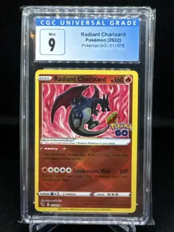 CGC 9 Radiant Charizard Pokemon GO 2022 011/078 Mint TCG - Image 1