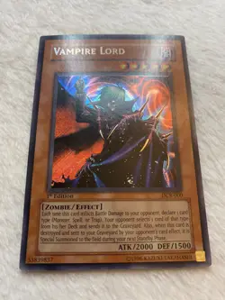 Yu-Gi-Oh! Vampire Lord DCR-000 Secret Rare 1st Edition LP Yugioh - Image 1
