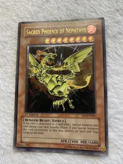 Ultimate Rare Yugioh Sacred Phoenix Of Nephthys FET-EN005 LP 1st Edition - Image 1