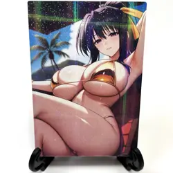 High School DxD Akeno Himejima Sexy Bikini Anime Waifu Goddess Story Art Card - Image 2