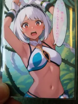 CUTE WHITE HAIR WAIFU ANIME CARD - Image 2