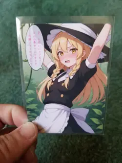 CUTE BLONDE MAID WAIFU ANIME CARD - Image 2