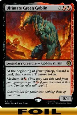 1x - Ultimate Green Goblin - FOIL #157 - Marvel's Spider-Man - NM MTG - Image 1