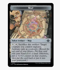Three (3) MTG Magic the Gathering Tokens - Map (17 The Lost Caverns of Ixalan LP - Image 1
