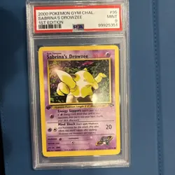 2000 Pokemon Gym Challenge Sabrina's Drowwzee 1st Edition #95 PSA Mint 9 - Image 1